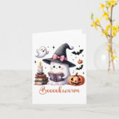 幽霊読ズブックコケットボウハロウィーンガールトッド カード (黄色い花)
