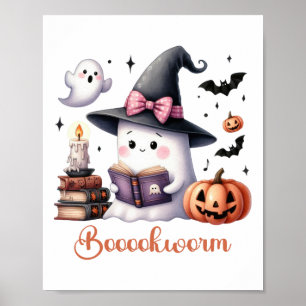 幽霊読ズブックコケットボウハロウィーンガールトッド ポスター