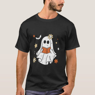 幽霊読ズブックハロウィーンデザイン先生リバラー Tシャツ