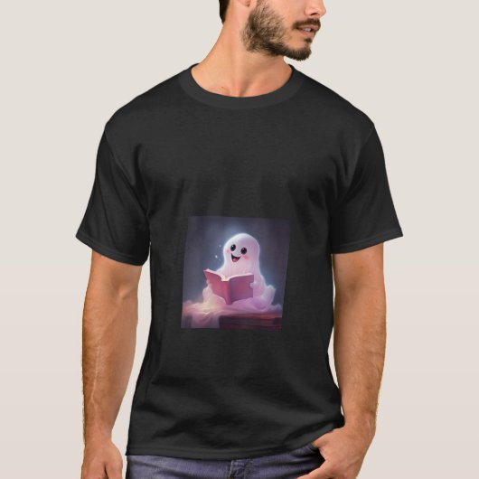 幽霊読ズブックラバーライブラリーVネック Tシャツ (正面)