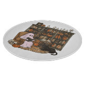 幽霊読ズブック猫好きハロウィーン カッティングボード (角)