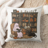 幽霊読ズブック猫好きハロウィーン クッション (ブランケット)