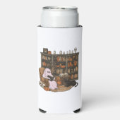 幽霊読ズブック猫好きハロウィーン スリム缶クーラー (Seltzer裏面)