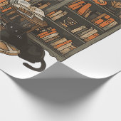 幽霊読ズブック猫好きハロウィーン ラッピングペーパー (角)