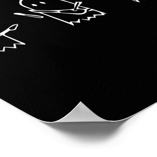 幽霊遊ズのギター怠惰ハロウィーンの衣装おもしろいム ポスター (角)