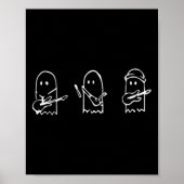 幽霊遊ズのギター怠惰ハロウィーンの衣装おもしろいム ポスター (正面)