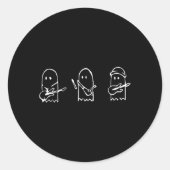 幽霊遊ズのギター怠惰ハロウィーンの衣装おもしろいム ラウンドシール (正面)