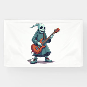 幽霊遊ズGuitar – 音楽不気味ハロウィーンTee 横断幕