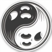 幽霊陰陽白黒 シール (正面)