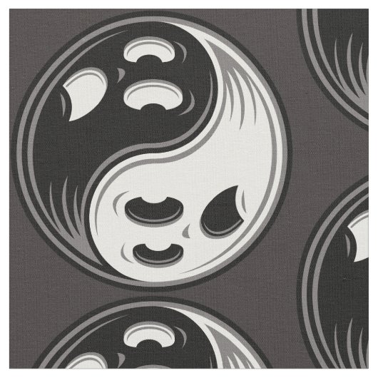 幽霊陰陽白黒 ファブリック (クローズアップ)