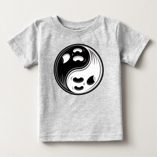 幽霊陰陽白黒 ベビーTシャツ (正面)