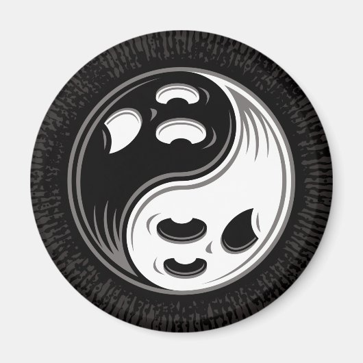 幽霊陰陽白黒 マグネット (正面)