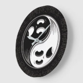 幽霊陰陽白黒 ラージ壁時計 (傾斜)