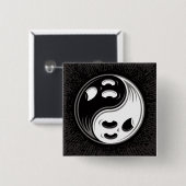 幽霊陰陽白黒 缶バッジ (正面&裏面)
