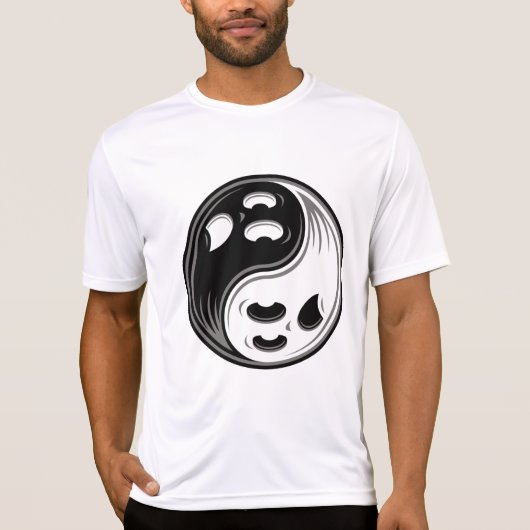 幽霊陰陽白黒 Tシャツ (正面)