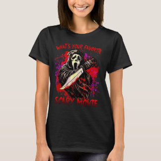 幽霊顔が怖い映画をTシャツを見る Tシャツ