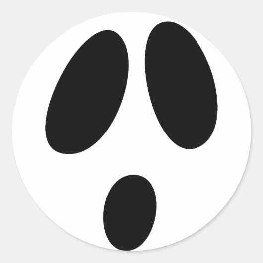 幽霊顔シール ラウンドシール (正面)