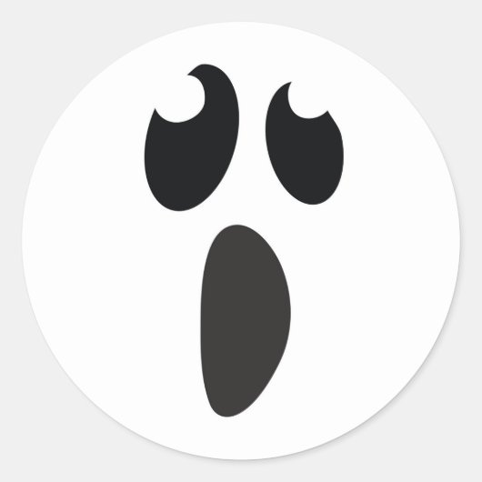 幽霊顔ハローウィンパーティトリックまたはトリートの好意 ラウンドシール (正面)