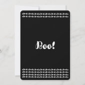 幽霊顔ハローウィンパーティトリックまたはトリートパーティー 招待状 (裏面)