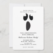 幽霊顔ハローウィンパーティトリックまたはトリートパーティー 招待状 (正面)