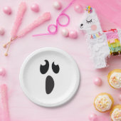 幽霊顔ハローウィンパーティトリックオアトリート ペーパープレート (パーティー)