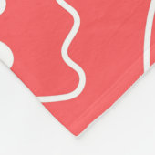 幽霊顔パターンサンゴ フリースブランケット (角)