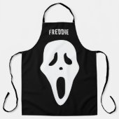 幽霊顔不気味ファニーハロウィーン エプロン (正面)