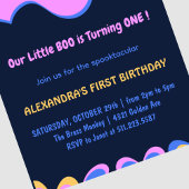 幽霊飛んでいるこうもりリトルブハロウィーン1st誕生日 招待状