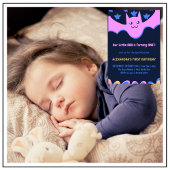 幽霊飛んでいるこうもりリトルブハロウィーン1st誕生日 招待状