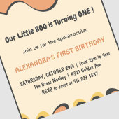 幽霊飛んでいるこうもりリトルブハロウィーン1st誕生日 招待状