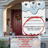 幽霊飛んでいるこうもりリトルブハロウィーン1st誕生日 招待状