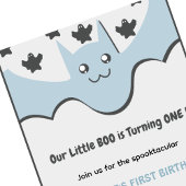 幽霊飛んでいるこうもりリトルブハロウィーン1st誕生日 招待状