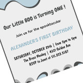 幽霊飛んでいるこうもりリトルブハロウィーン1st誕生日 招待状