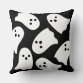 幽霊飛んでいる白黒ハロウィーン クッション (裏面)
