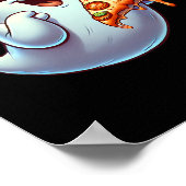 幽霊食べズピザハロウィーン男性女性子供 ポスター (角)