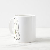 幽霊飲みコーヒーおかしなハロウィーンのコスチュームcoff コーヒーマグカップ (正面左)