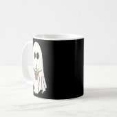 幽霊飲みコーヒーおかしなハロウィーンのコスチュームcoff コーヒーマグカップ (正面左)