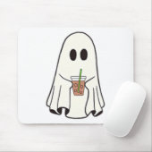 幽霊飲みコーヒーおかしなハロウィーンのコスチュームcoff マウスパッド (マウス)