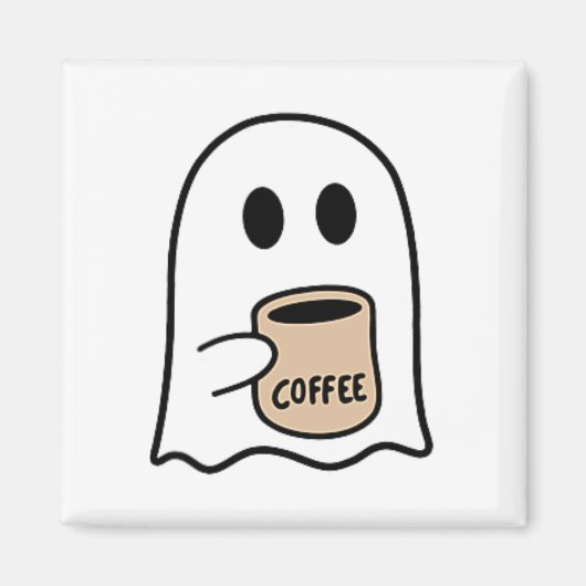 幽霊飲みコーヒーおかしなハロウィーンのコスチュームcoff マグネット (正面)