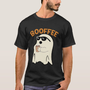 幽霊飲むコーヒーラバーボフおもしろいェハロウィー Tシャツ