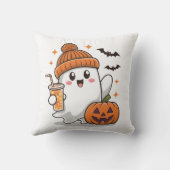 幽霊,こうもり,カボチャとドリンク,かわいいハロウィーン クッション (裏面)
