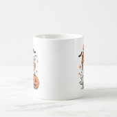 幽霊,こうもり，カボチャとドリンク，かわいいハロウィーン コーヒーマグカップ (中央)