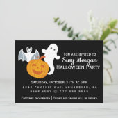幽霊、こうもり、カボチャフレンドリーのパーティー 招待状 (スタンド正面)