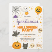 幽霊、こうもり、トリックまたはトリートBash 招待状 (正面/裏面)
