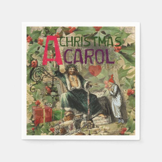 幽霊・オブ・クリスマスプレゼントイラストレーション・スクルージ スタンダードカクテルナプキン (正面)