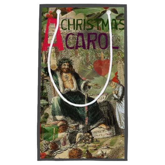 幽霊・オブ・クリスマスプレゼントイラストレーション・スクルージ スモールペーパーバッグ (正面)