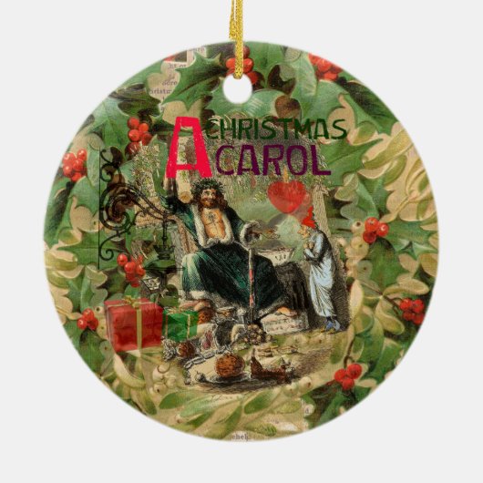 幽霊・オブ・クリスマスプレゼントイラストレーション・スクルージ セラミックオーナメント (裏面)