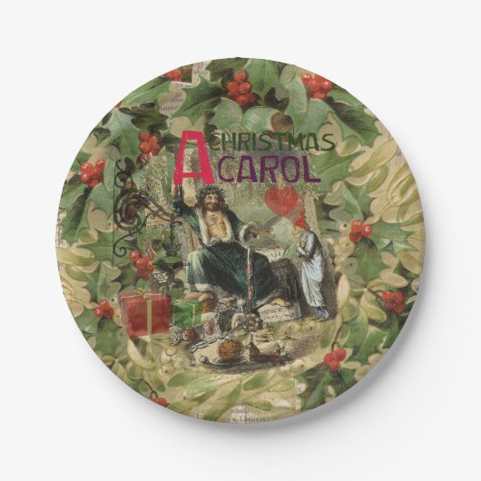 幽霊・オブ・クリスマスプレゼントイラストレーション・スクルージ ペーパープレート (正面)