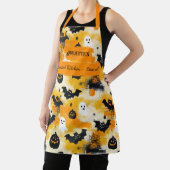 幽霊、カボチャ、こうもり付きイエローハロウィーン エプロン (インサイチュ)