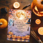 幽霊、カボチャ&フルムーンスポオクタキュラーハロウィーン 招待状